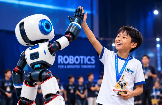 Students participating in a Meta Robotics competition activity